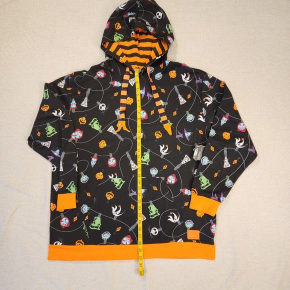 Loungefly Disney NBC Christmas Tree String Ornaments Unisex Hoodie Size XL NEW - Picture 8 of 14